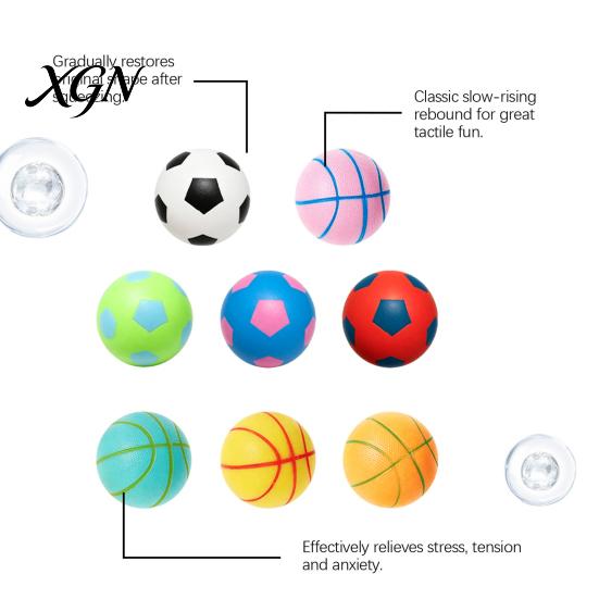 TPR-Material Stressball Fußball Basketball, Fidget Quetschball für Erwachsene Kinder, Weiche Dekompression Angstlinderung, Party Geburtstagsgeschenk Sensorisch