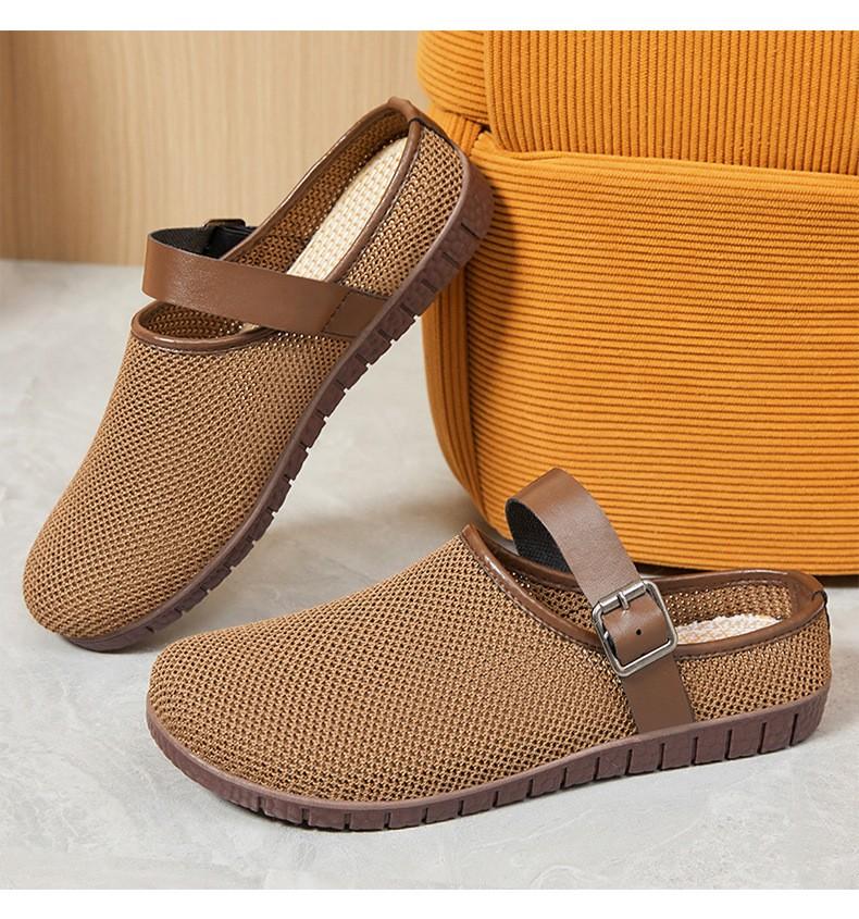 Retro Soft-soled Sandals For Women, Slippers For Outdoor Use, Casual Mesh, Bread-toed Half-slippers