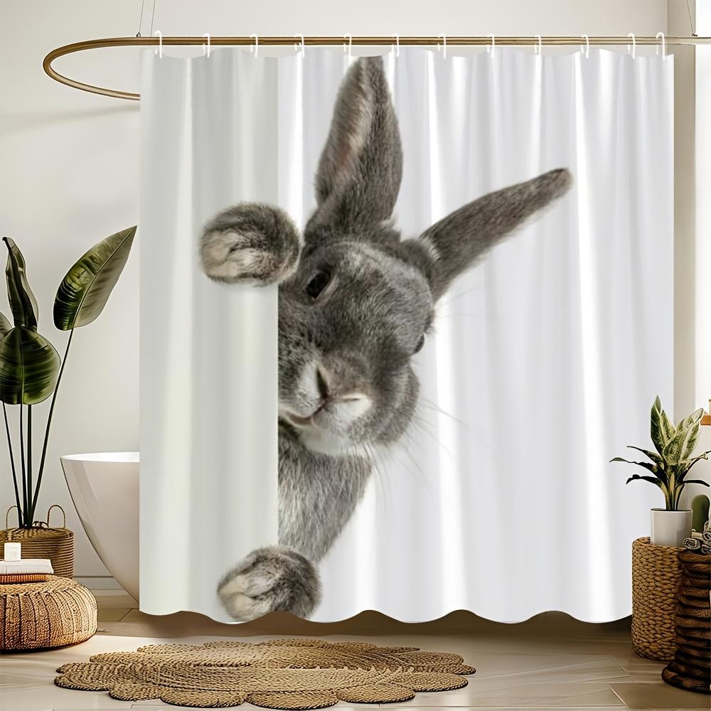 Waterproof Mildew Resistant Shower Curtain With Hooks Cute Simple Design Easy Install Washable For Home Hotel Bathroom Decor
