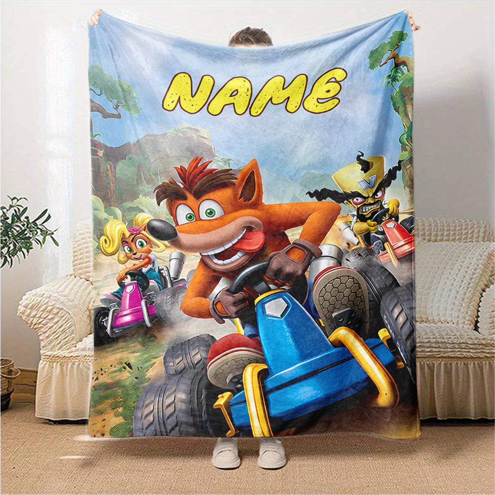 Customiz Name Personality Crash Bandicoot 4 It's About Time Blanket Soft &Warm Sofa Office Bed Travel Lunch Break Blanket, Gift Suitable All Seasons