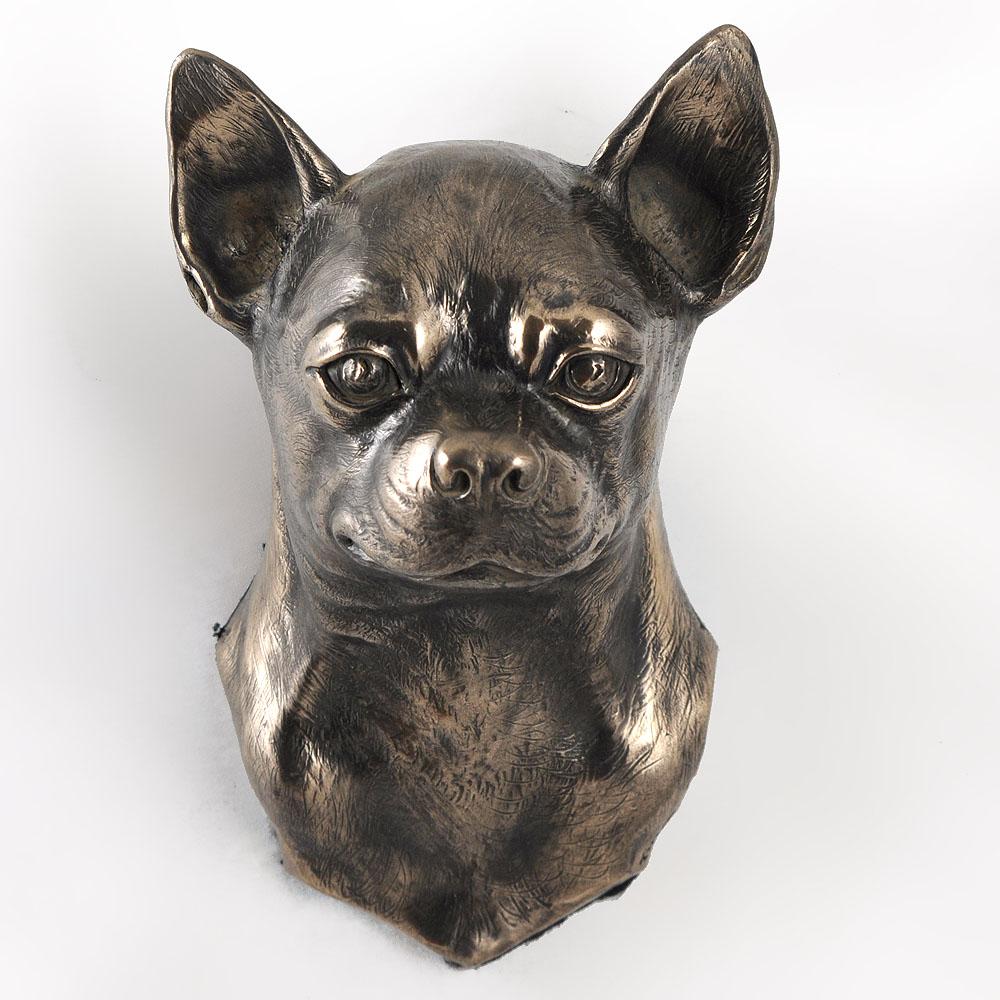 Chihuahua Short-haired, Chihuahua Smooth - Dog Statue, Hanging Bust, Unique Decoration for Dog Lover by Art-Dog Brand