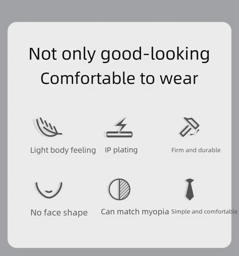 Unisex L1043 Ultra-Light Pure Titanium Glasses Frame - Minimalist Casual Style, Suitable for Prescription Lenses.