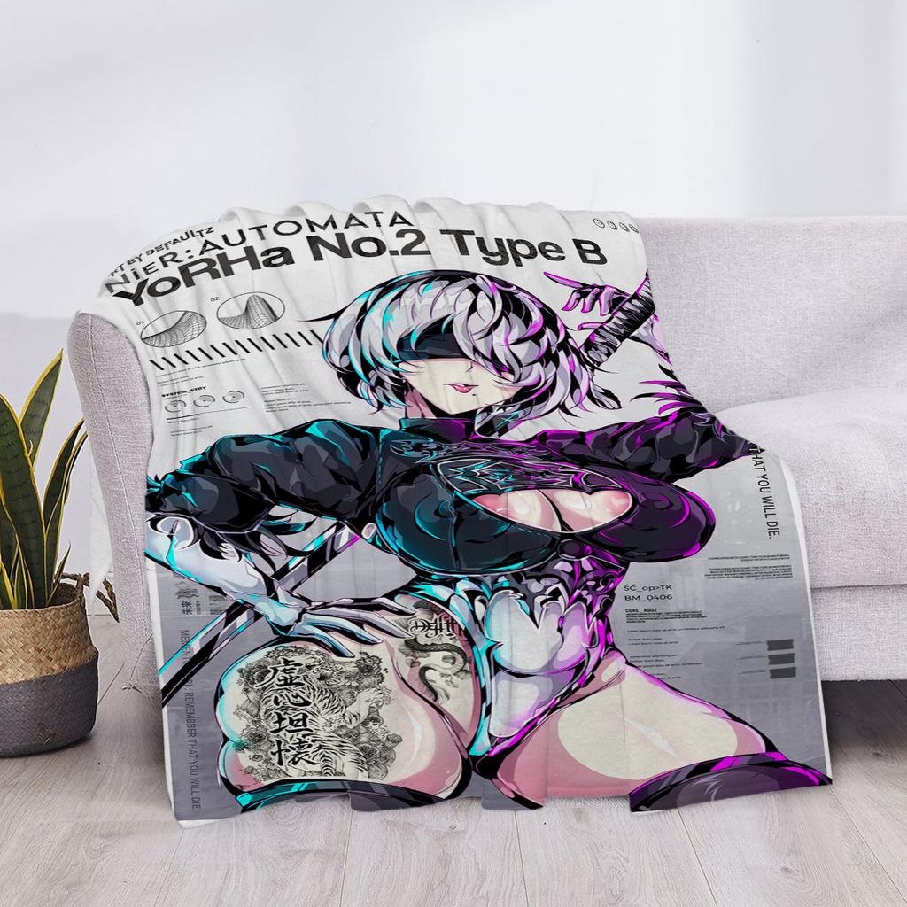 Hentai Personalizowany Koc Koc na Łóżko Dom i Dekoracja Narzuta Sofa Kolano Anime Puszysty Miękki Luksusowe Pledy Dziecięce Uroczy Tekstylia