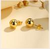 Bead Ball Earrings, Stainless Steel Women Earring Gold Plated, Beaded Hoops Huggie Jewelry