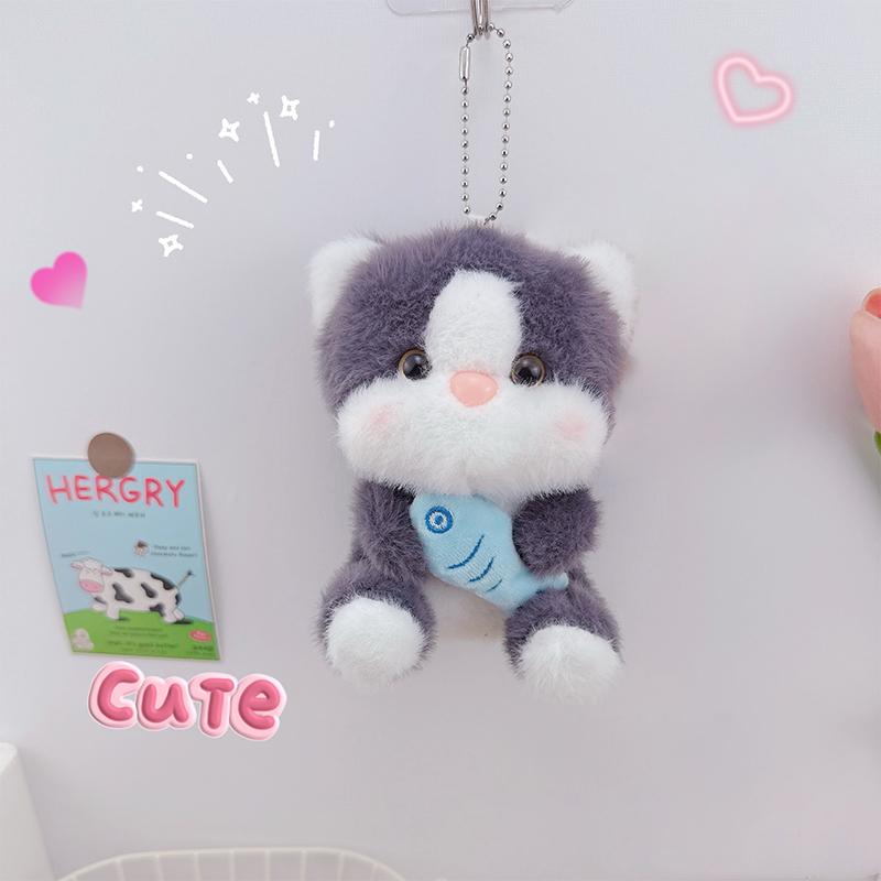 

Креативный плюшевый брелок для ключей в виде котенка, милый мультяшный кот, брелок, милая подвеска для рюкзака, украшение для сумки, держатель для ключей от машины, подарки A2