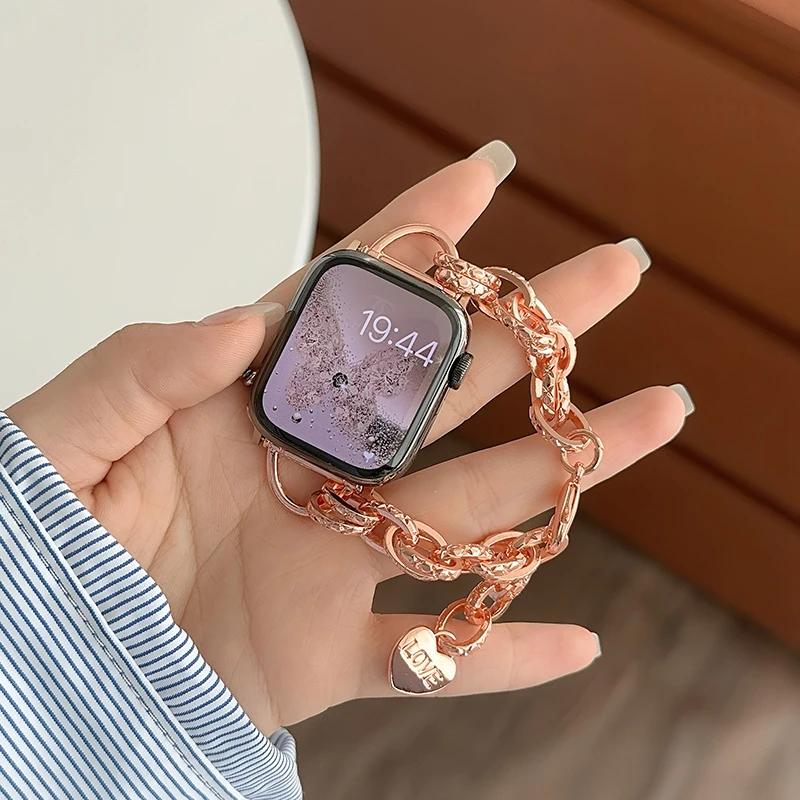 Luxury Strap for Apple Watch 10 Ultra 46mm 9 8 7 Band 42mm 45mm 41mm Women Belt Bracelet iWatch Series 6 SE 40/44/49mm Watchband