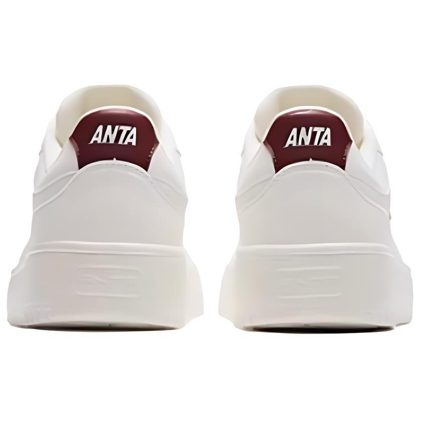Anta Synthetic Leather Height Increasing Low Top Casual Shoes Men's White Red 912428010-1