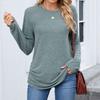 Women Tops Long Sleeve R-Neck Shirts Fall Fashion  Casual Business Tunic Blouses