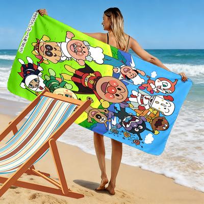 Anpanman 2D Flat Print Beach Towel, Large Soft Quick Dry Towel for Beach Camping SwimmingSSTJ0917434