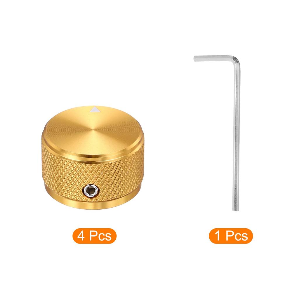 uxcell Aluminum Potentiometer Universal Volume Tone Control Knob for Diamond 4-Piece Knob, 1/4" (6mm) Guitar, Bass, 5/8"