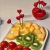 11-Piece Heart-Shaped Dessert Forks Set 10 Forks With Base Stainless Steel Fruit And Cake Forks Romantic Snack Picks