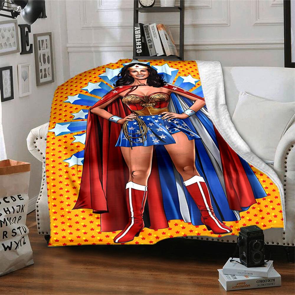 1pc Wonder Woman Flannel Throw Blanket Soft, Warm & Cozy for Couch, Bed, Office, and Travel Versatile All Season Gift, Christmas Present