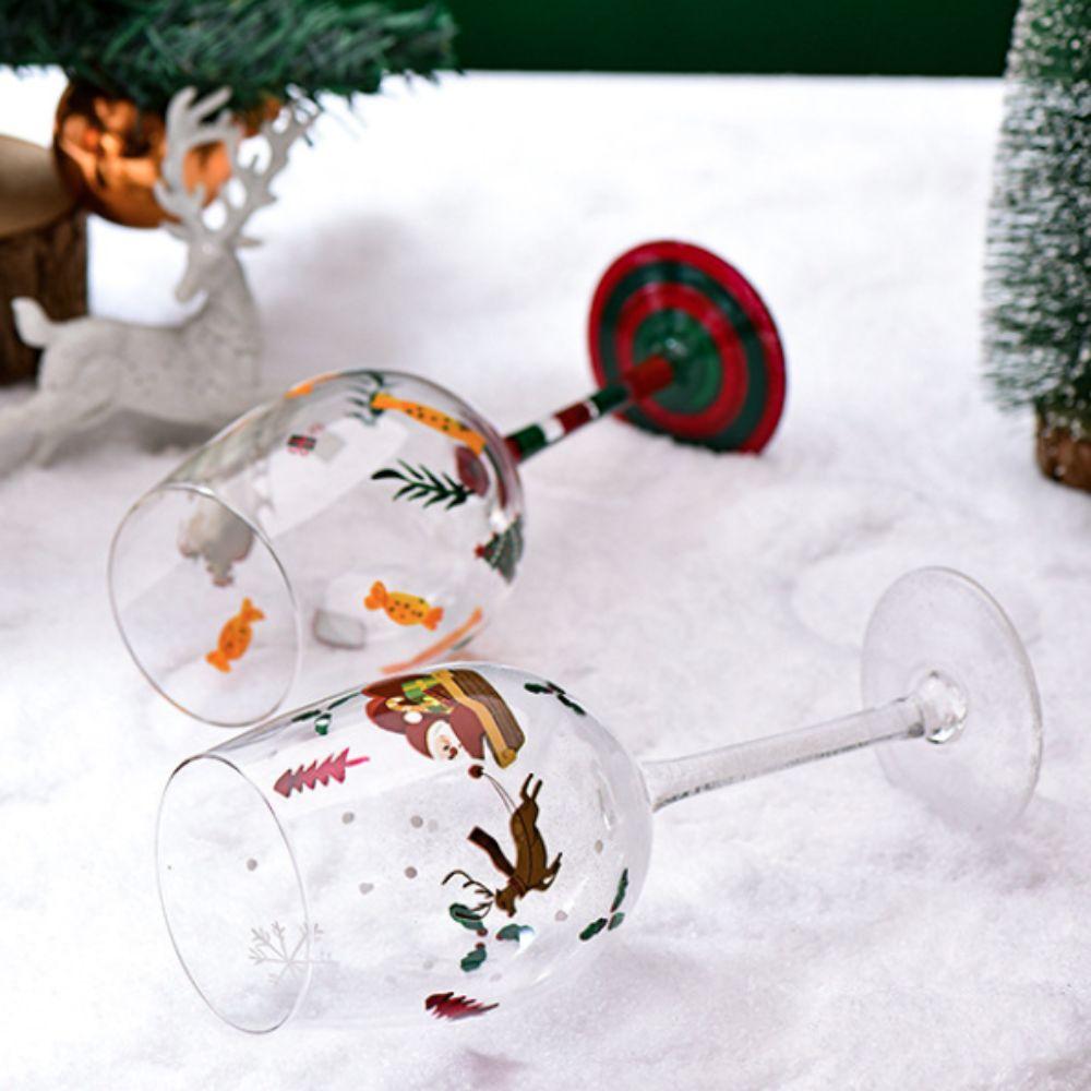 Transparent Red Wine Glass Hand Painted Wine Cups Household Crystal Cups Family Dinner