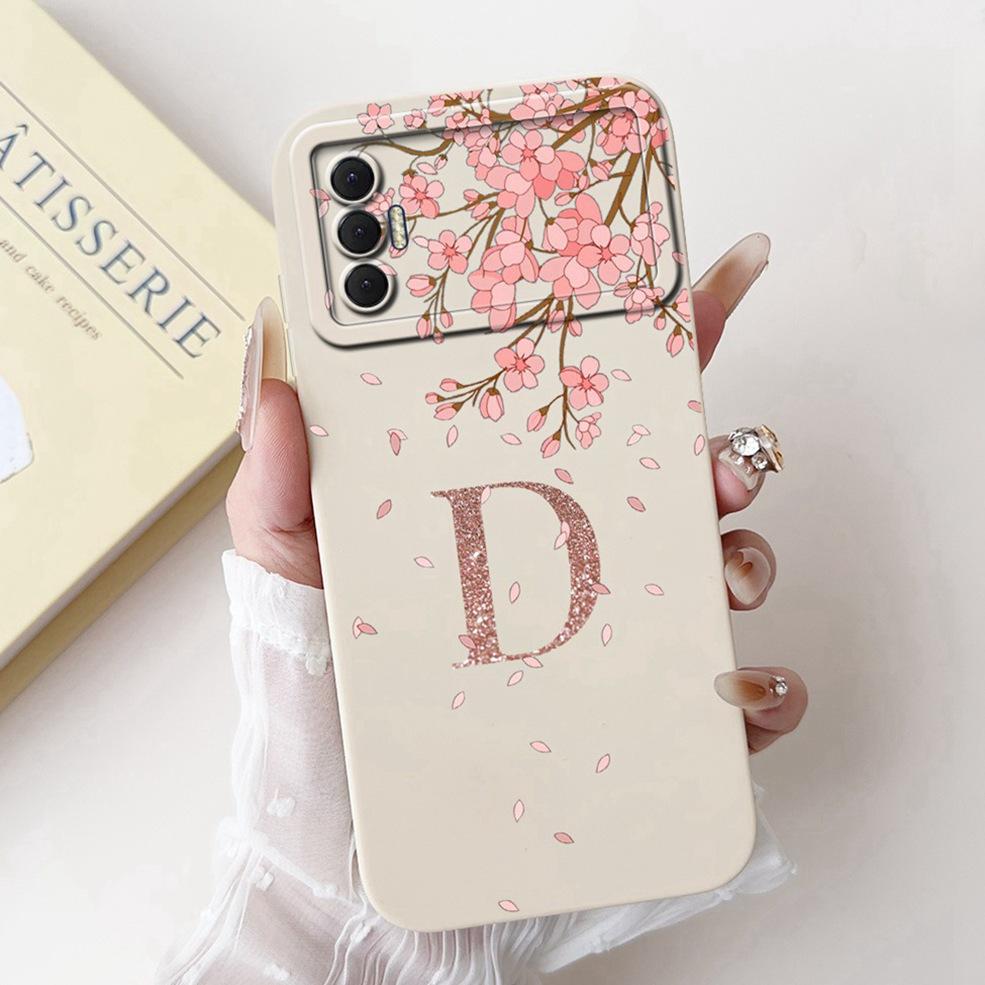 For Tecno Spark 8P Case Luxury Fashion Letters Flower Crown Back Cover For Spark 8P Techno Phone Case KG7H KG7 KG7n Funda Bumper