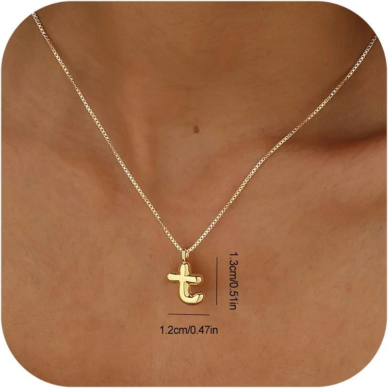 CARLIDANA New Female Pendant Chubby Mini Bubble Letters Stainless Steel Gold Plated 26 English Alphabet Letter Fashion Woman