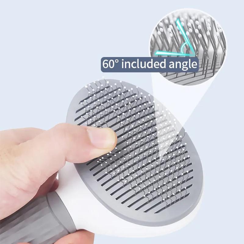 Cat Brush Stainless Steel Pet Hair Removal Comb Non-slip Grooming Brush for Cats and Dogs Durable Cat Accessories