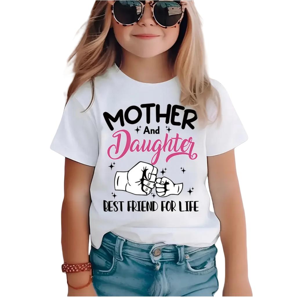 Pink Girl Top Kids Tshirt Toddler Summer Clothes Breathable Cute Boys Clothing Casual Short Sleeve Crew Neck Top Junior T-Shirt