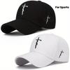 Stylish Black And White Baseball Cap, Exquisite Cross Embroidery, Fashionable for Both Men And Women, Sports Accessories Trendy