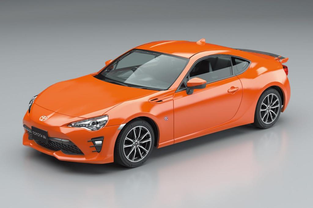 Aoshima Bunka Kyozai Scale Rakupla Snap Kit Toyota 86 Orange Metallic Plastic Model Kit 1/32 No.08-OR Pre-Colored (Automobile)