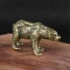 62KD Classical Antique Finish Bear Figurine Solid Brass Animal MiniatureOrnament For Living Room Office Decorative Accent