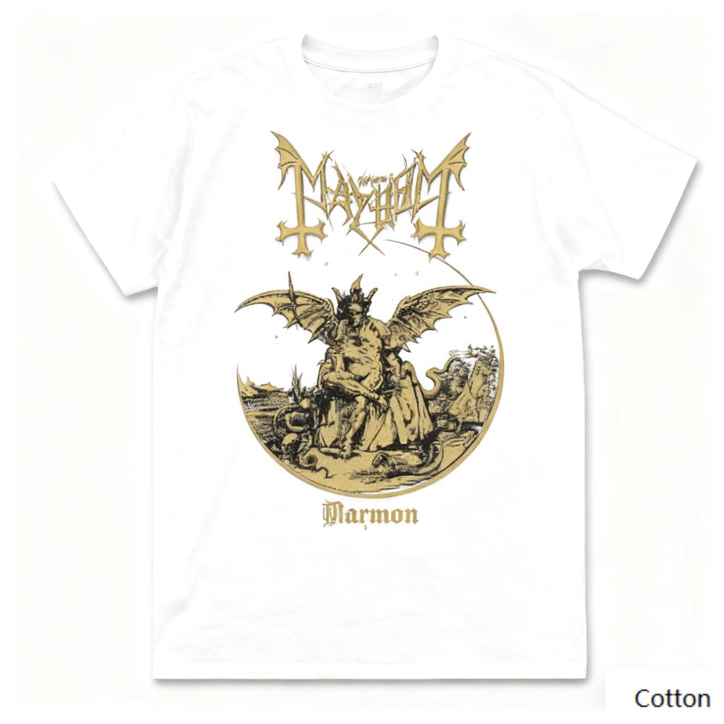 Dunkles Metall - Gothic - Themen T-Shirt mit Rundhalsausschnitt, das ein unverwechselbares dunkelgothisches Design zeigt, Marke Reine Baumwolle Streetwear