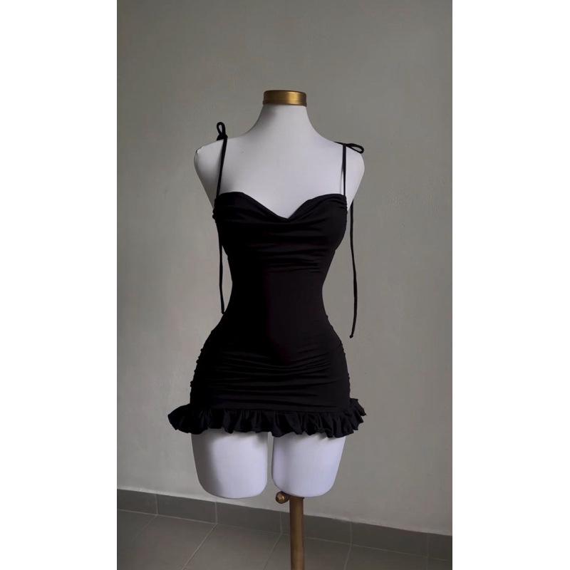 2024 Trendy Y2K Backless Lace-Up Bodycon Dress - High-End European and American Summer Style