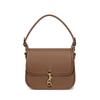 Vintage Women's PU Leather Crossbody Bag with Canvas Strap & Metal Clasp – Classic Brown Shoulder Handbag for Daily Use & Work