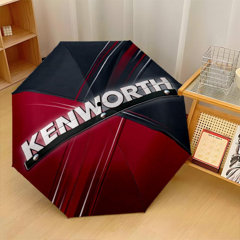 Kenworth Print 8?Ribs Automatic Umbrella Wind Resistant Lightweight Folding Umbrella For Outdoor Travel