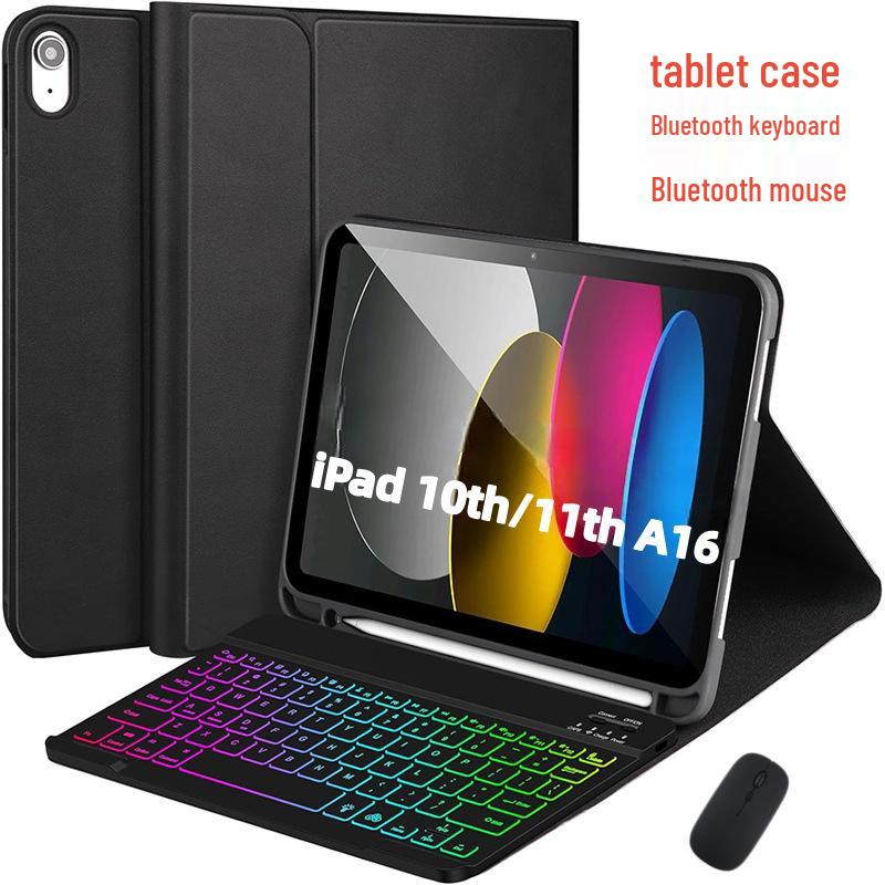 Colorful Backlit Keyboard Case for iPad 11th Gen - A16 Detachable Keyboard with Pen Holder