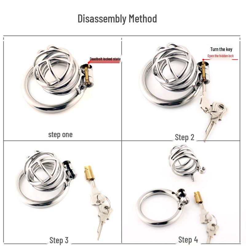 Men's Metal Chastity Cage BDSM Training Anti-Cheating Erotic Micro Punishment Toy