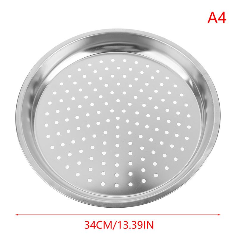 28/30/32/34Cm Stainless Steel Round Steamer Durable Dumplings Fish Steaming Tray Thickened Steamer Kitchen Cooking Gadgets