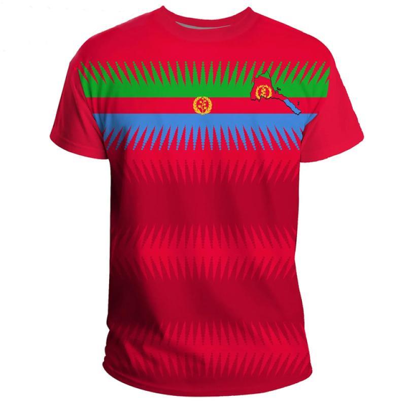 3D Vlajka Eritrey Tištěné Tričko Eritrejský Znak Grafická Trička Pro Muže Dětská Móda Streetwear Krátký Rukáv Oblečení Tričko