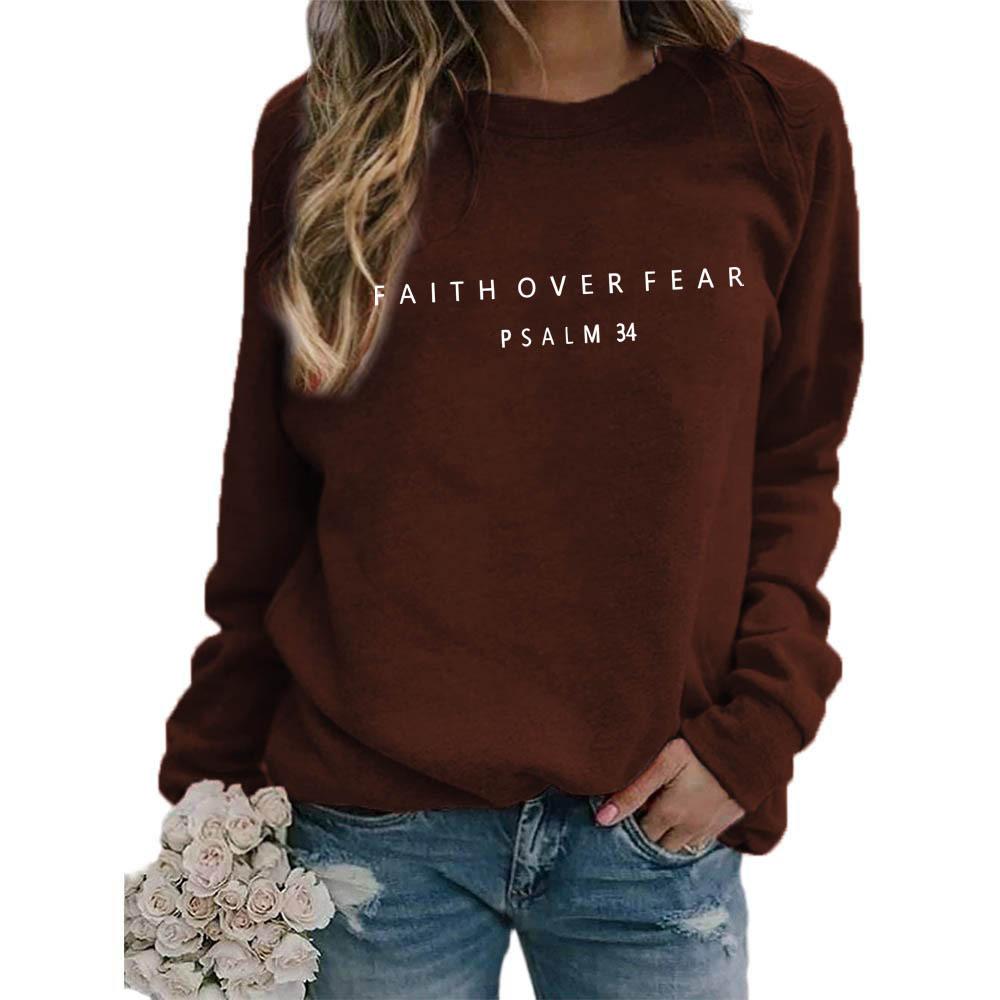Women's Crew Neck Long Sleeve Loose Fit Sweatshirt Casual Letter Graphic Pullover