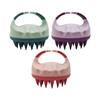 Escova de Shampoo de Silicone Portátil Manual Redonda Macia Massagem Couro Cabeludo Escova de Cabelo