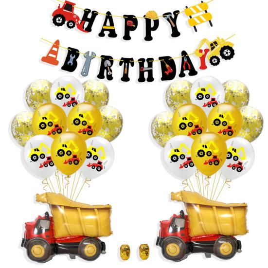 1Set Latex Kids Engineering Car Dot Balloon Boys Theme Birthday Party Gift Decor
