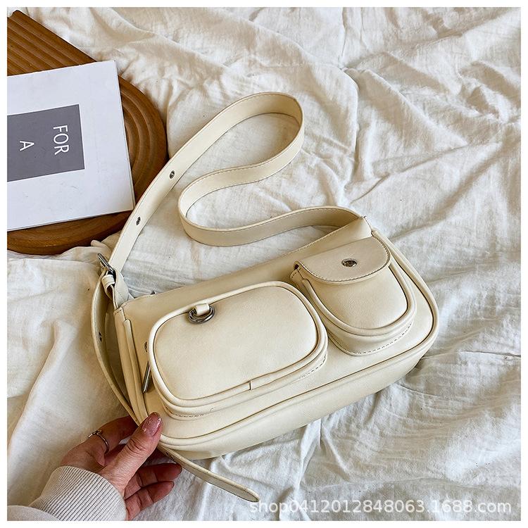 

Сумка женская 2025 весна и лето новая корейская ins нишевая персонализированная ретро на плечо подмышку кроссбоди маленькая квадратная сумка покинуть белый