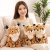 2030Cm Simulation Wild Animal Lynx Plush Toy Stuffed Sitting Spotted Brown Plushie Appeasing Gift