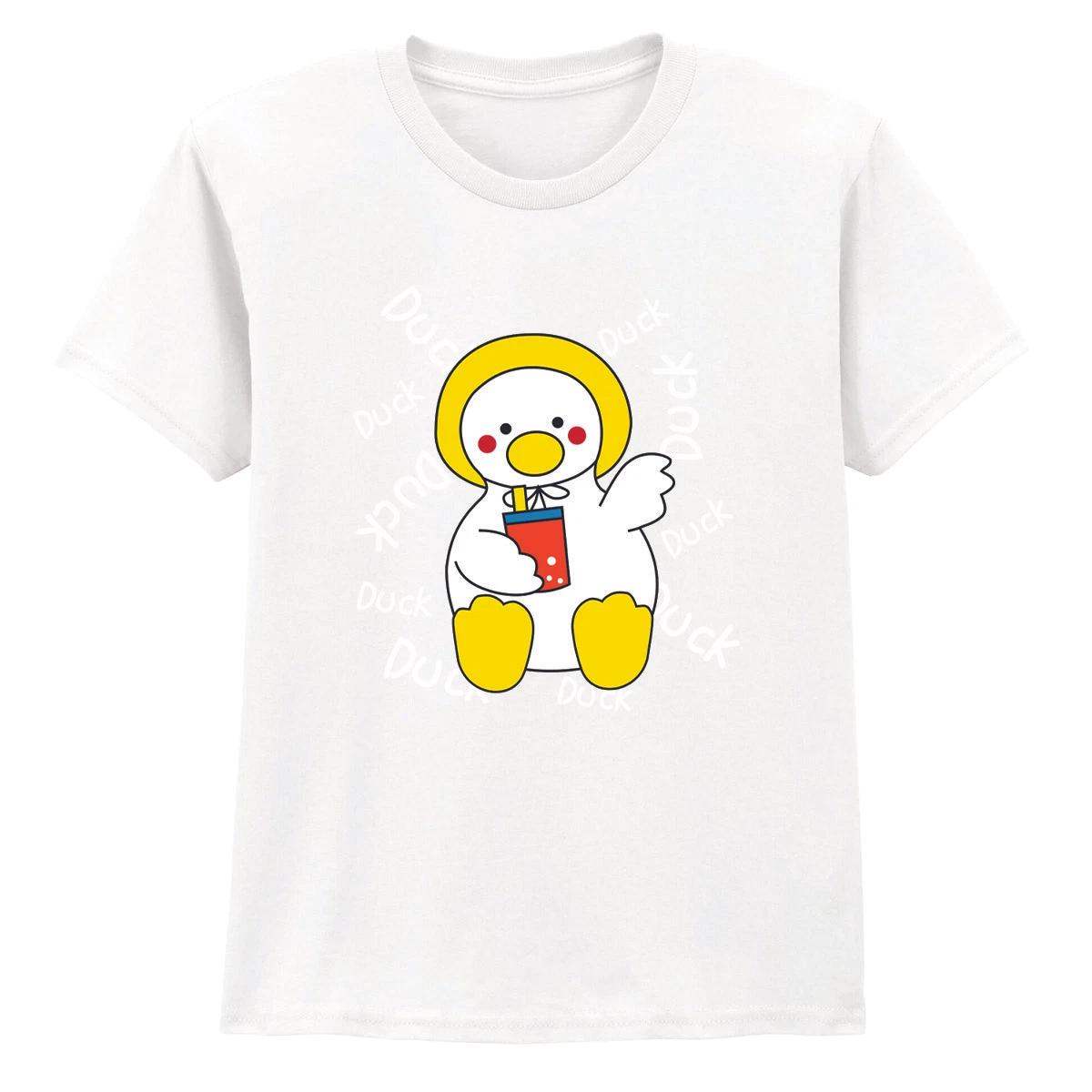 Утка Животные Детская Футболка Утки Графическая Футболка Мультяшная Пей Плейфульная Топ 150
