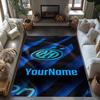 Inter Milan Personalized Name Floor Rug Office Rug Perfect for Game Room Hallway Dining Room Playrooms Anti-slip Rug Anime Office Decor