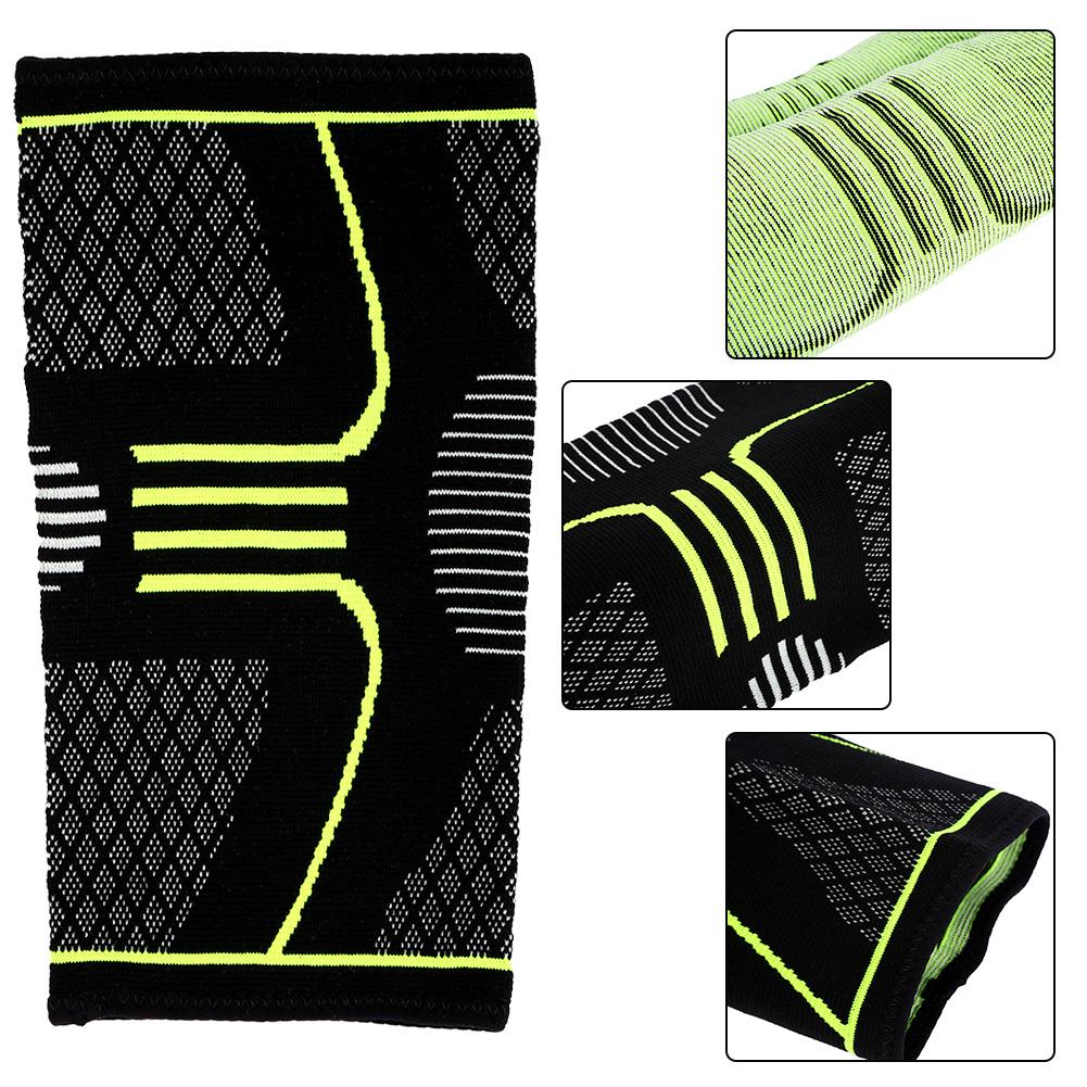 Breathable Weaving Sleeve Support for Running Climbing Nylon Knee Brace Pad(Black   Green M)