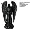 Gothic Angel Decor 3D Printed Sculpture Decoration, Dark Decoration with Detailed Feather Texture, Matte Black Figurine for Home Office Halloween Gift