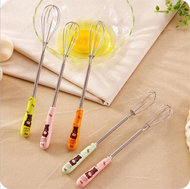 Elegante Frusta in Acciaio Inossidabile con Manico in Ceramica a Forma di Orsetto per la Cottura