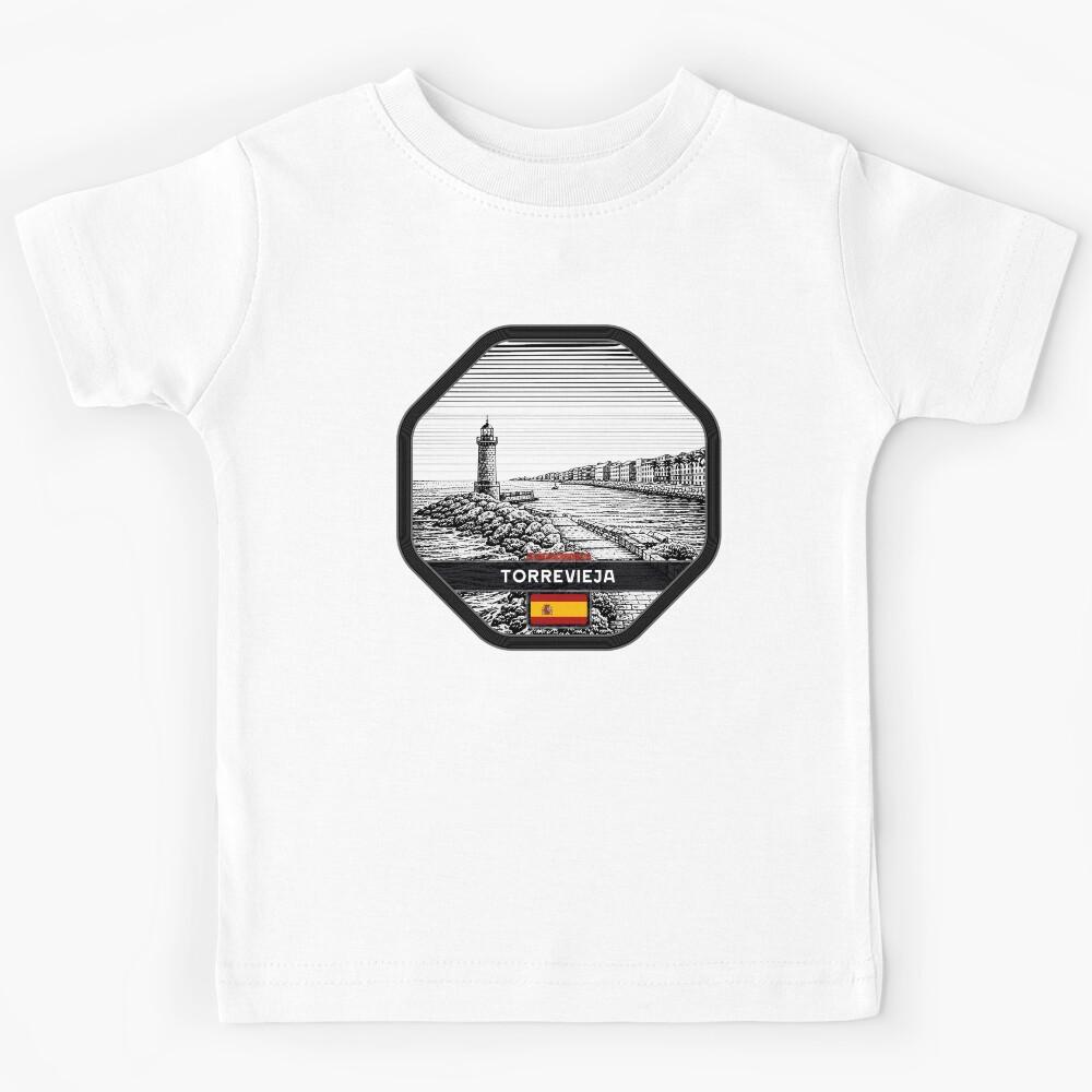 Torrevieja Spain Linocut Style  Kids T-Shirt 150