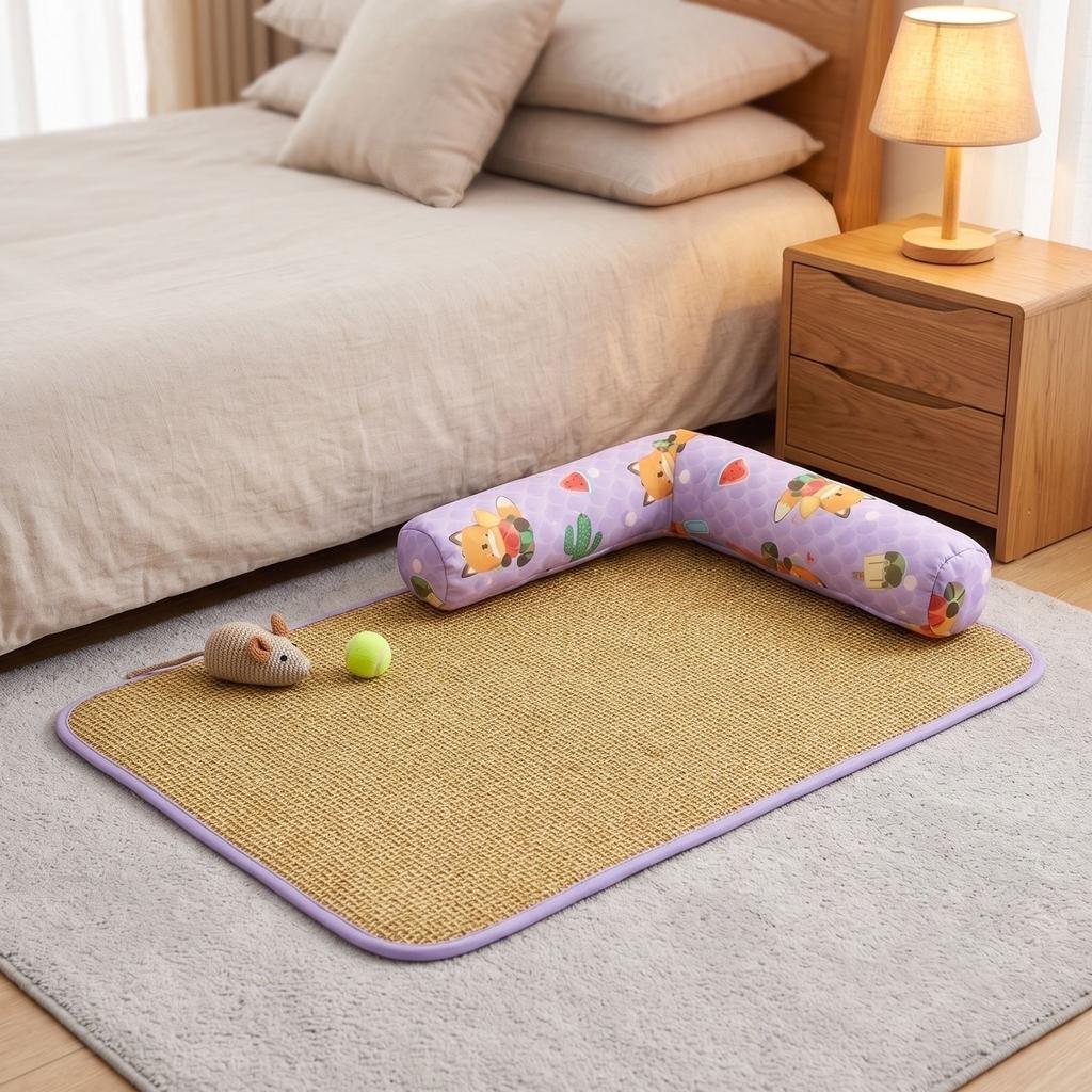 Summer Pet 5040 Cm - Breathable Natural for Dogs and Cats, Wicker Pet Bed Pad for Crate or Floor