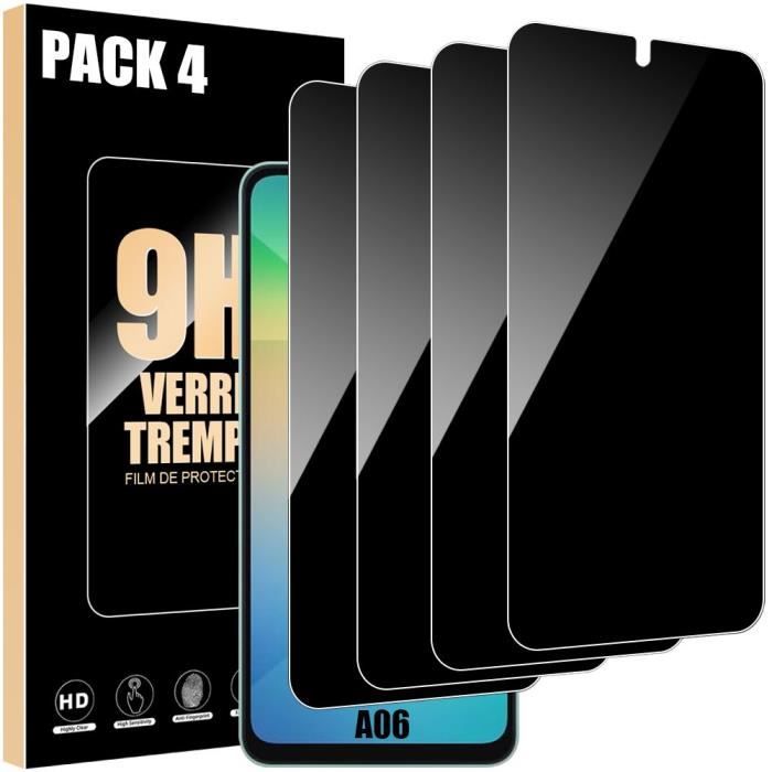 Verres trempés - samsung - galaxy a06 - anti-espion - protection antichoc - 4 pièces