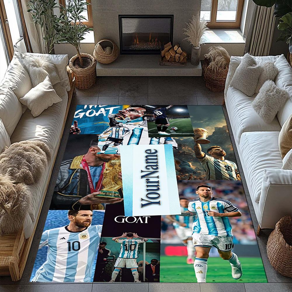 Messi 397 Customizable Name Floor Rug Office Rug Perfect for Game Room Study room Dormitory Decorate room Antislip Carpet Office home decor