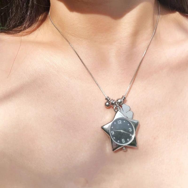 Trendy Four Leaf Symbol Necklace for Everyday Wear Stainless Steel Neckwear Jewelry Gift with Lucky Charm Design