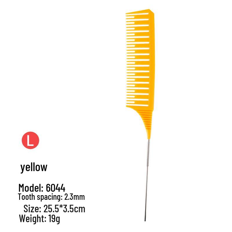 Barber Shop Sectioning & Dyeing Highlight Comb Set - Steel Needle and Fine Teeth, Heat-Resistant, Pointed Tail