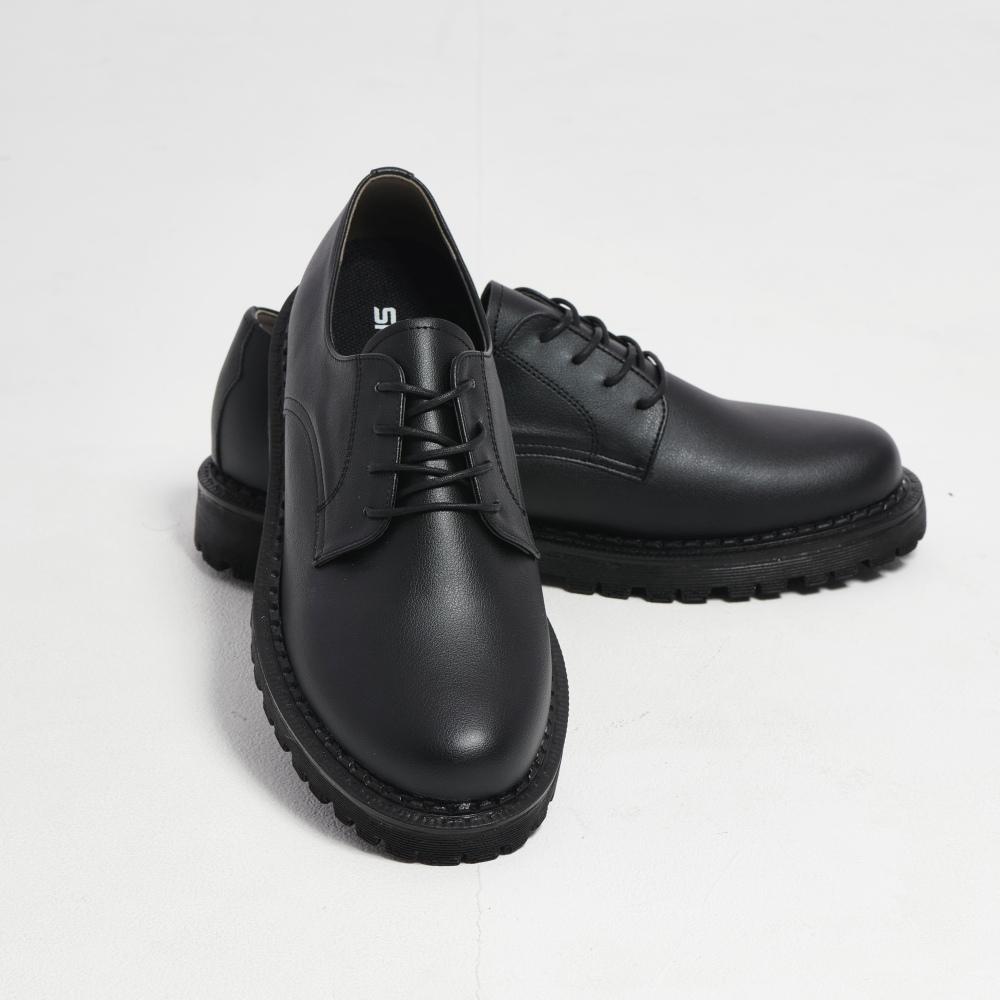 Shufit Creeper 4-Hole Derby Shoes Matte Black Dress Shoes Sft-101