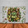 Tropische Tiki Bar Fotografie Hintergrund Blume Totem Banner Hawaii Meeresblick Hintergrund Babyparty Kindergeburtstagsparty Dekoration